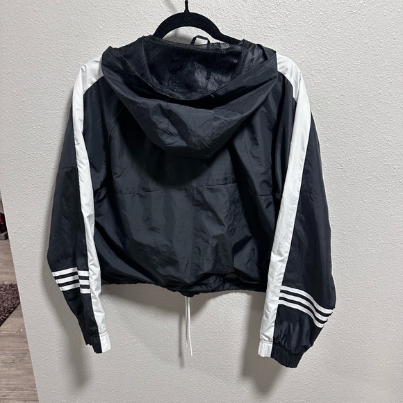 Adidas Black and White Windbreaker Jacket - Picture 3 of 3